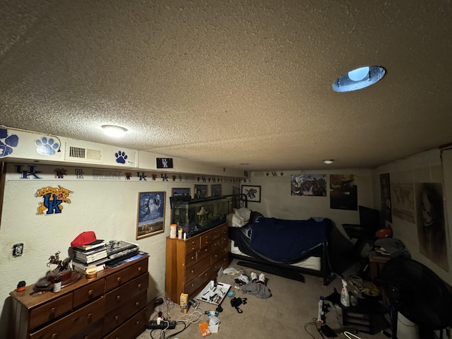 bedroom featuring a textured ceiling