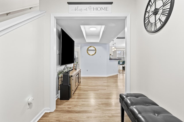 hallway featuring light hardwood / wood-style floors