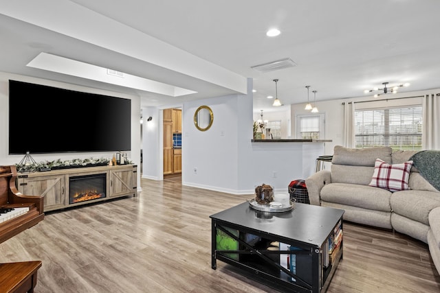 living room featuring hardwood / wood-style floors