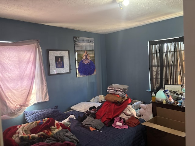 bedroom with a textured ceiling