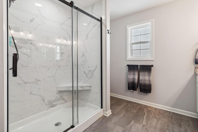 bathroom with an enclosed shower