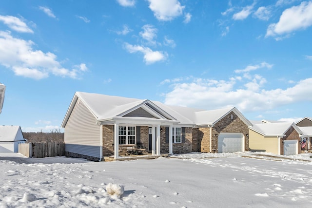 view of front of home with a garage