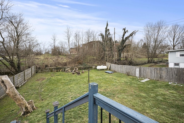 view of yard with fence