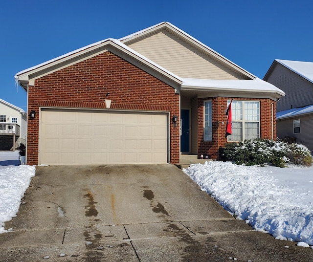 view of front of home with a garage