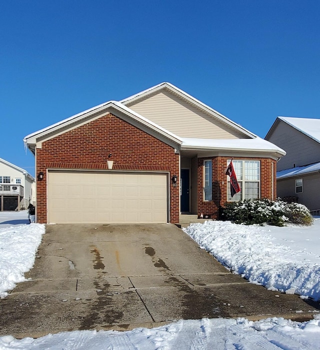 view of front of house with a garage