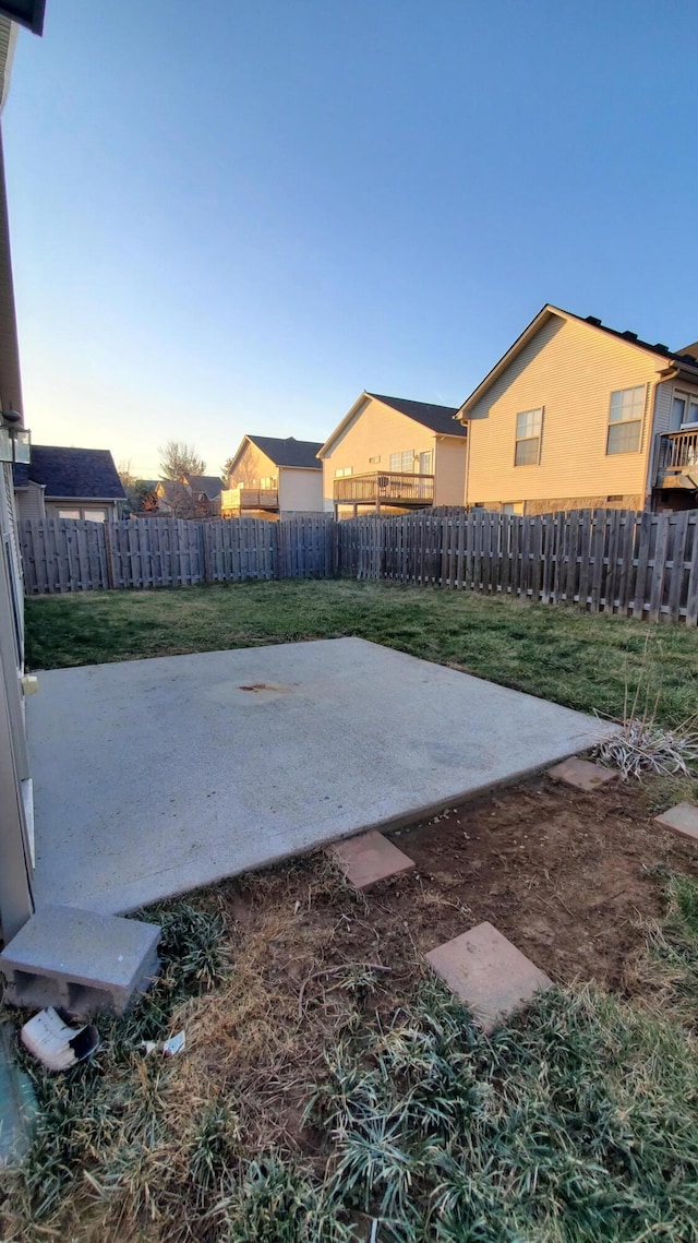 view of yard with a patio and fence private yard