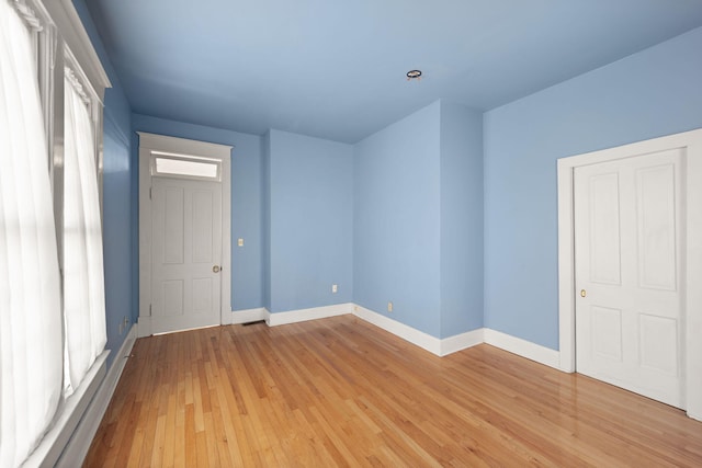 empty room featuring light hardwood / wood-style flooring