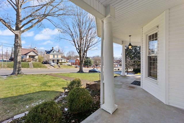 view of patio featuring covered porch