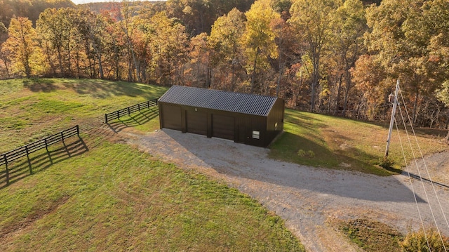 bird's eye view featuring a rural view