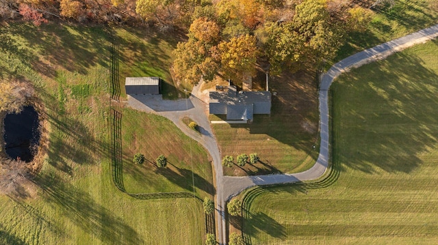 aerial view featuring a rural view