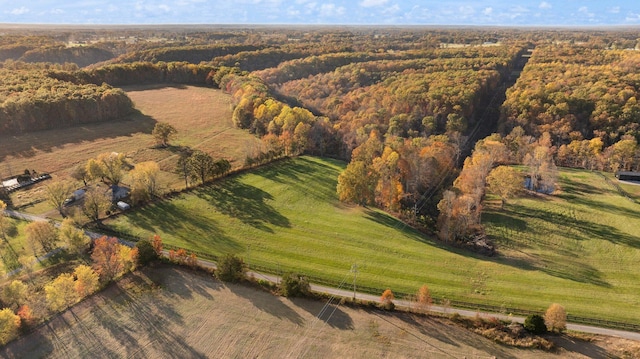 bird's eye view with a rural view