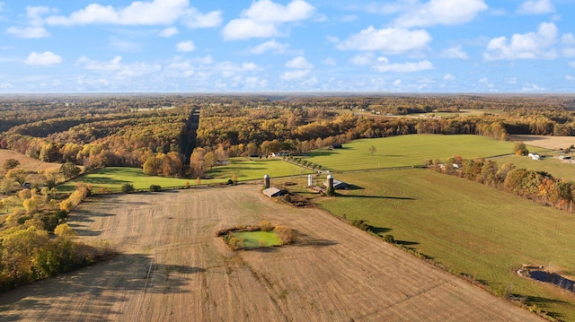 drone / aerial view with a rural view