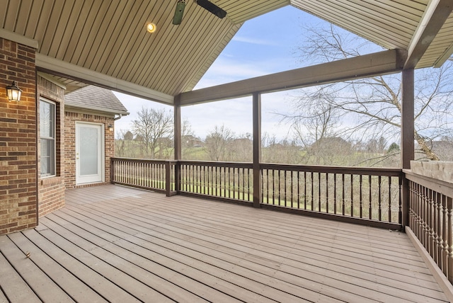 deck with ceiling fan