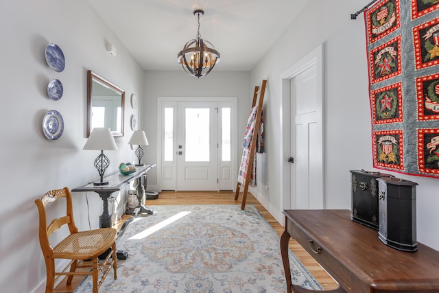 112 Tuscany Way, Richmond, KY 40475 - entrance foyer with light wood-type flooring and a chandelier