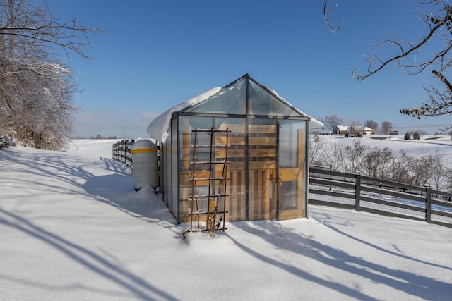 view of snow covered structure