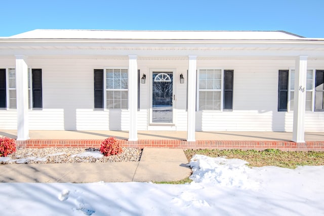 view of front of home with covered porch