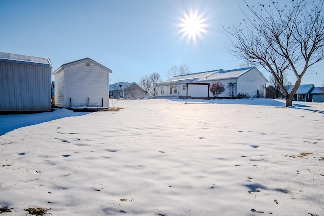 view of snowy yard