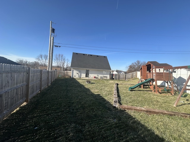 view of yard featuring a playground