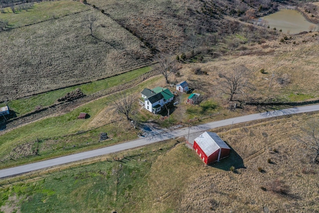 aerial view featuring a rural view