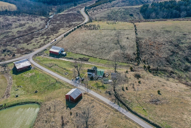 drone / aerial view featuring a rural view