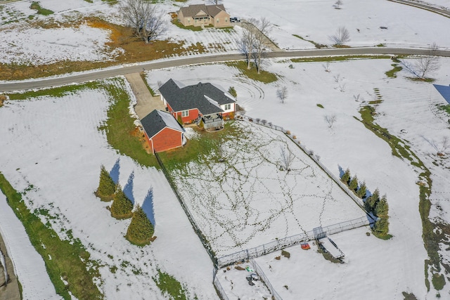 view of snowy aerial view