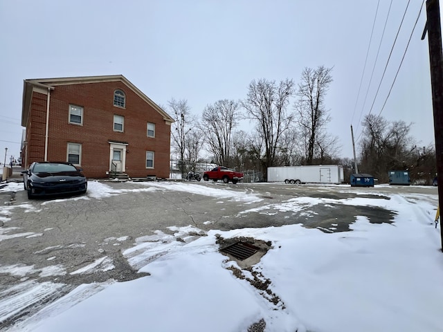 view of snowy exterior