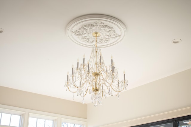 room details with an inviting chandelier