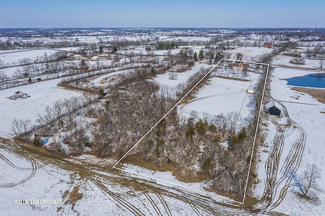 view of snowy aerial view