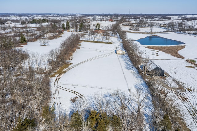 view of snowy aerial view