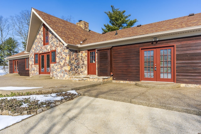 exterior space with french doors