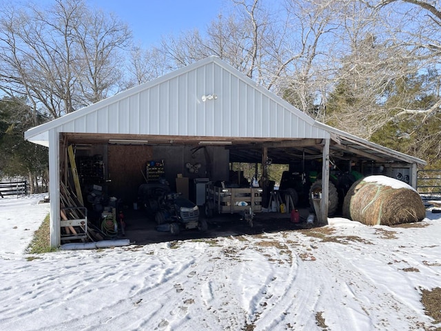 view of snow covered structure