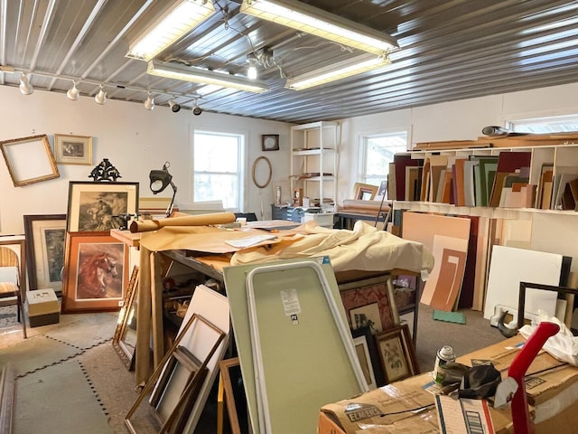 miscellaneous room featuring track lighting