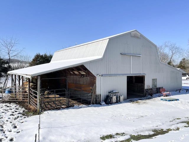 view of snow covered structure