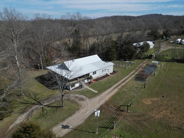 aerial view with a rural view