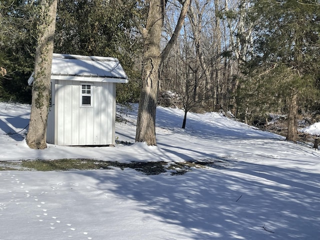 view of snow covered structure