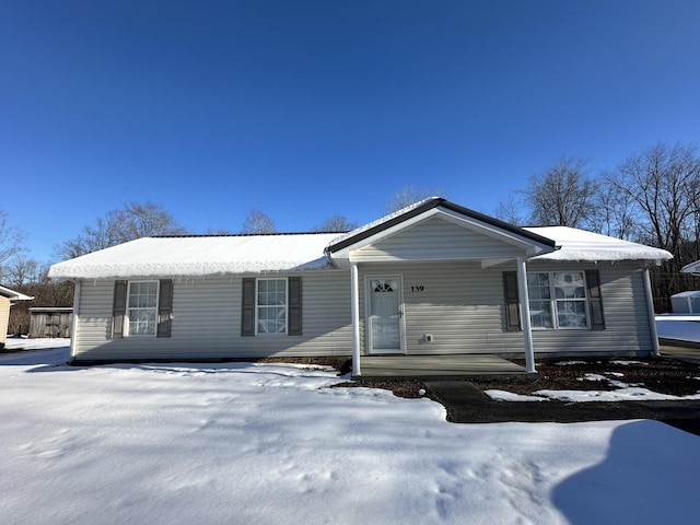 view of single story home