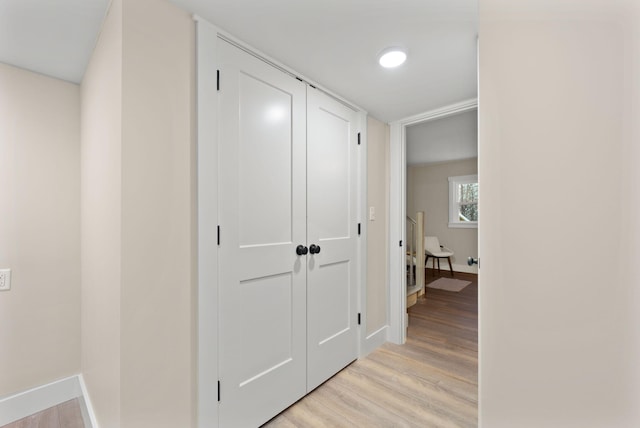 hall featuring light hardwood / wood-style floors