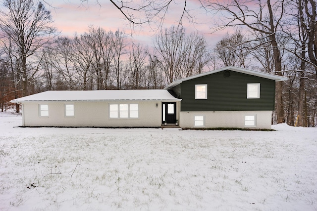 view of split level home