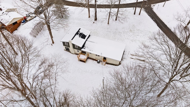 view of snowy aerial view