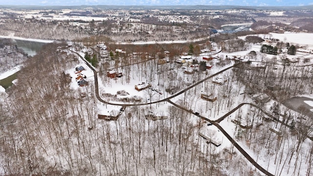 view of snowy aerial view