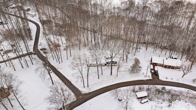 view of snowy aerial view