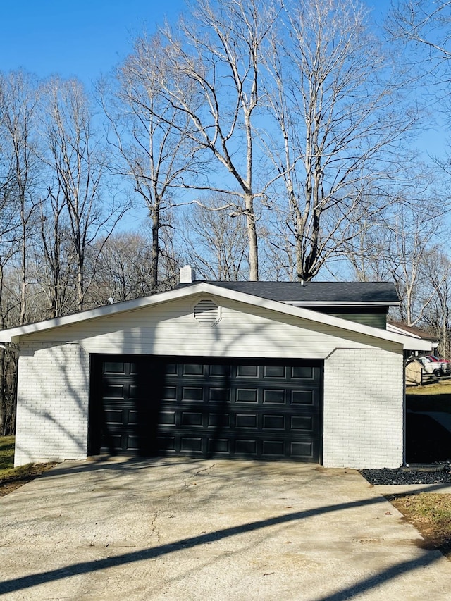 view of garage