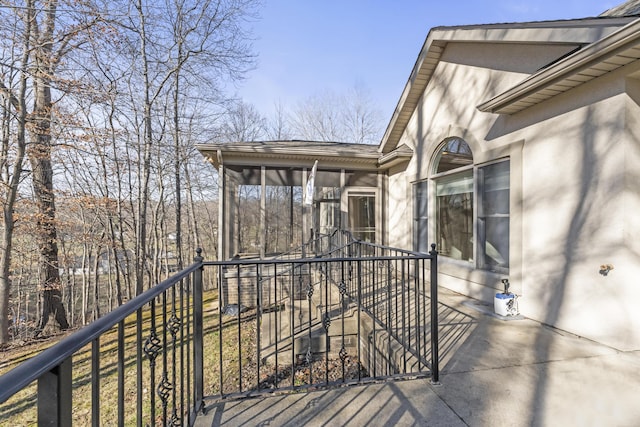 exterior space with a sunroom