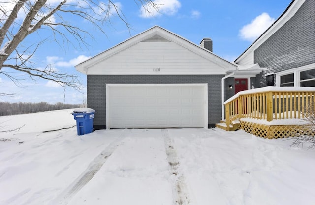 exterior space featuring a garage