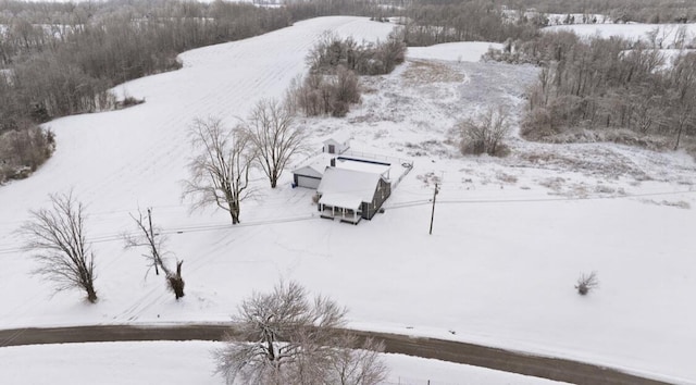 view of snowy aerial view