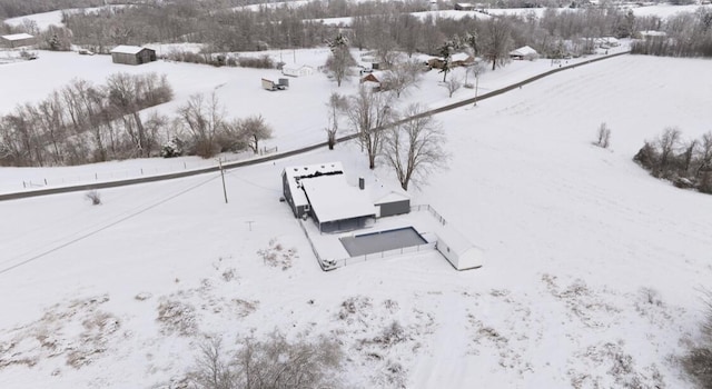 view of snowy aerial view