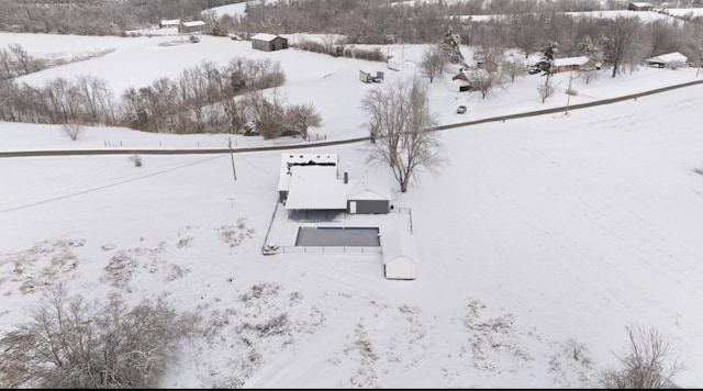 view of snowy aerial view