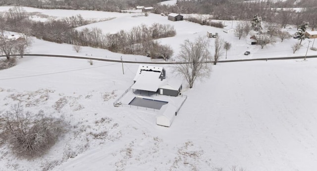 view of snowy aerial view