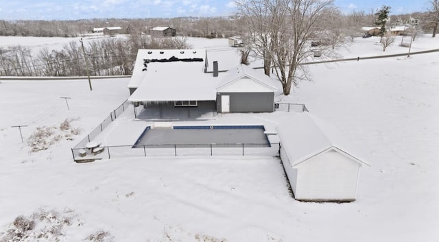 view of snowy aerial view