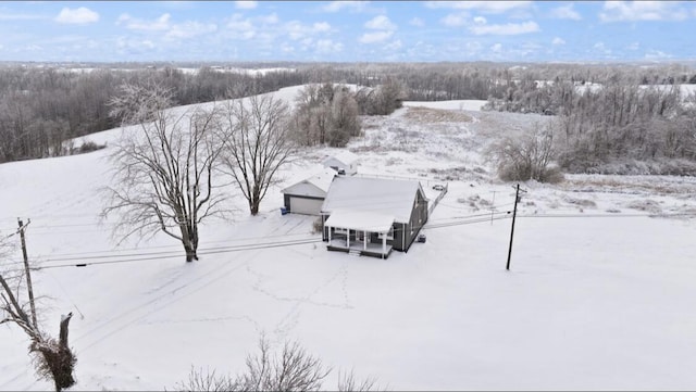 view of snowy aerial view